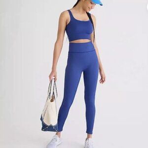 J. Crew SculptStretch High-Rise Ribbed Leggings - Cobalt